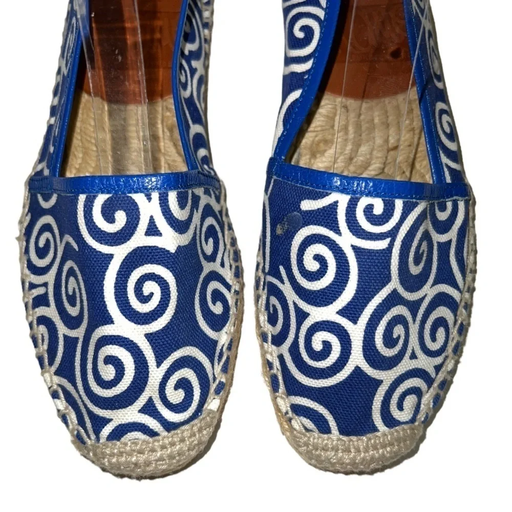 Diane von Furstenberg Blue Canvas Espadrille Flats